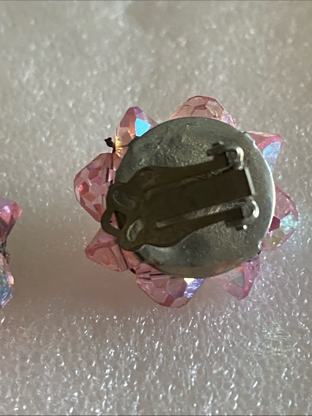 Pink Crystal Cluster Stud Earrings - Women's Jewelry - Picture 3 of 3